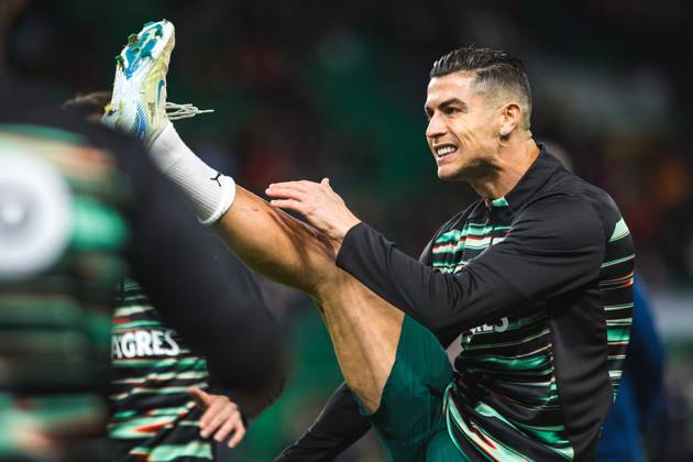 March 23, 2025, Lisbon, Portugal: Cristiano Ronaldo of Portugal in action during the warm-up for the UEFA Nations League Quarterfinal Leg Two match between Portugal and Denmark at Estadio Jose Alvalade. Lisbon Portugal - ZUMAs197 20250323_aaa_s197_493 Copyright: xHenriquexCasinhasx