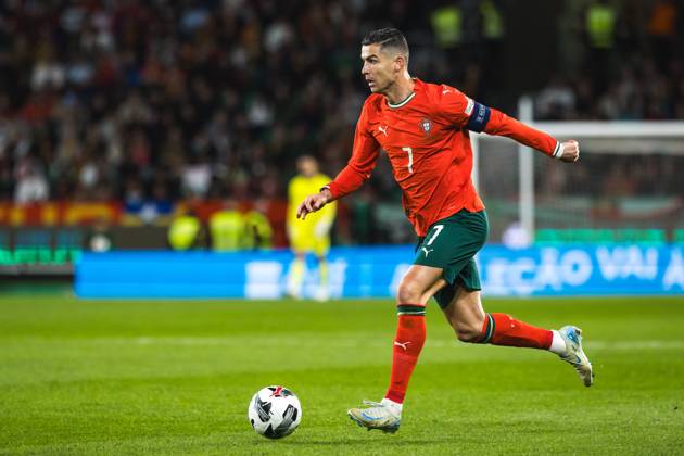 March 23, 2025, Lisbon, Portugal: Cristiano Ronaldo of Portugal in action during the UEFA Nations League Quarterfinal Leg Two match between Portugal and Denmark at Estadio Jose Alvalade. Lisbon Portugal - ZUMAs197 20250323_aaa_s197_518 Copyright: xHenriquexCasinhasx