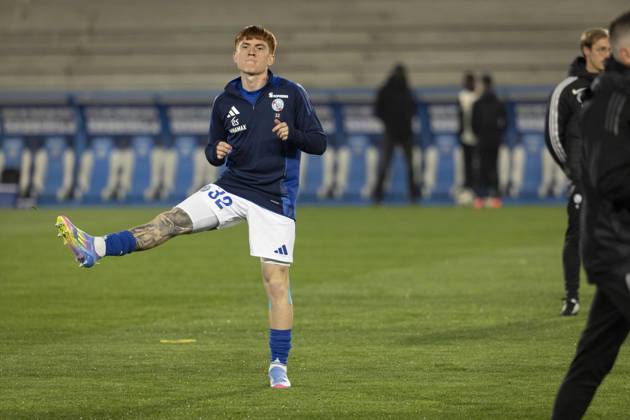 FOOTBALL : Racing Strasbourg vs Olympique de Lyon. - Ligue 1 Stade de la Meinau 28 03 2025 Echauffement des joueurs de Racing de Strasbourg Copyright: xelyxandroxcegarrax