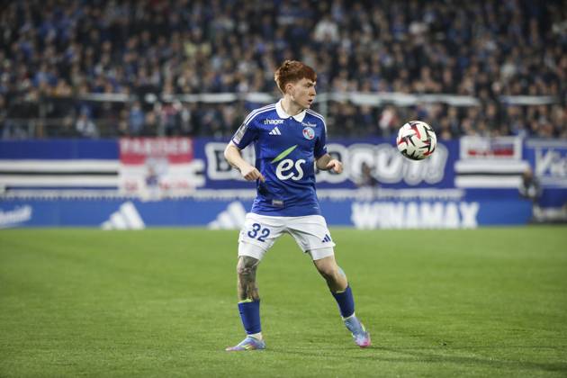 FOOTBALL : Racing Strasbourg vs Olympique de Lyon. - Ligue 1 Stade de la Meinau 28 03 2025 32 Barco Valentin (RCS) Copyright: xElyxandroxCEGARRAx