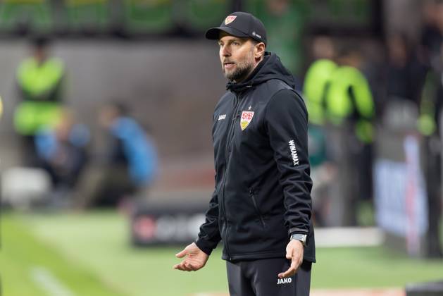 Eintracht Frankfurt - VfB Stuttgart, 1. FBL Trainer Sebastian Hoeneß Hoeness (Stuttgart). Bundesligaspiel zwischen Eintracht Frankfurt und dem VfB Stuttgart am 29. März 2025 im Deutsche Bank Park in Frankfurt am Main., Frankfurt am Main Hessen Deutschland Deutsche Bank Park