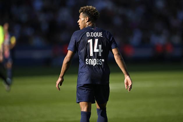 Ligue 1 McDonalds - Paris Saint-Germain v Angers SCO Desire Doue during the Ligue 1 football match Paris Saint-Germain PSG VS Angers SCO on April 5, 2025 at Parc des Princes stadium in Paris, France. Photo by Victor Joly ABACAPRESS.COM Paris France  Copyright: xJolyxVictor ABACAx