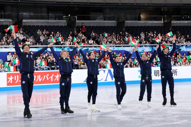 Italy team group, Mannschaftsbild, Totale (ITA), APRIL 17, 2025 - Figure skating, Eiskunstlauf : ISU World Team Trophy in Figure Skating 2025 Opening Ceremony at Tokyo Metropolitan Gymnasium in Tokyo, Japan. Noxthirdxpartyxsales (287969001)