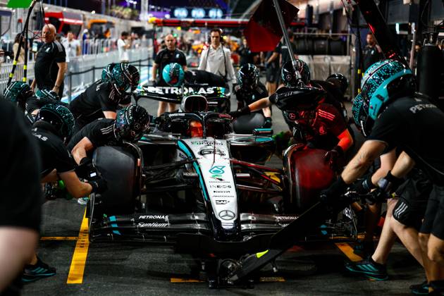 F1 - SAUDI ARABIAN GRAND PRIX 2025 Mercedes AMG F1 Team, pitstop practice during the Formula 1 STC Saudi Arabian Grand Prix 2025, 5th round of the 2025 FIA Formula One World Championship, WM, Weltmeisterschaft from April 18 to 20, 2025 on the Jeddah Corniche Circuit, in Jeddah, Saudi Arabia - JeddahSaudi Arabia Copyright: xDPPIx