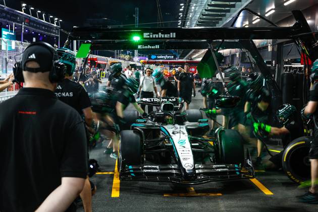 F1 - SAUDI ARABIAN GRAND PRIX 2025 Mercedes AMG F1 Team, pitstop practice during the Formula 1 STC Saudi Arabian Grand Prix 2025, 5th round of the 2025 FIA Formula One World Championship, WM, Weltmeisterschaft from April 18 to 20, 2025 on the Jeddah Corniche Circuit, in Jeddah, Saudi Arabia - JeddahSaudi Arabia Copyright: xDPPIx