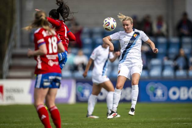 250418 Djurgardens Alexandra Jonasson under fotbollsmatchen i Damallsvenskan mellan Vittsjö och Djurgarden den 18 april 2025 i Vittsjö. Copyright: AVDOxBILKANOVIC BB250418AB073
