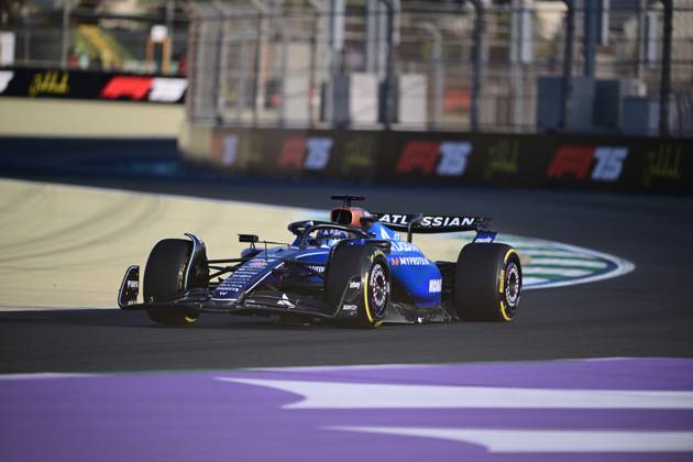 F1 Grand Prix of Saudi Arabia - Practice Alexander Albon of the Williams F1 Team runs during the free practice of the Saudi Arabia GP, the 5th round of the Formula 1 World Championship, WM, Weltmeisterschaft at the Jeddah Corniche Circuit in Jeddah, Saudi Arabia, on April 18, 2025. Jeddah Saudia Arabia Copyright: xAndreaxDiodatox originalFilename:diodato-f1saudia250418_npgJ9