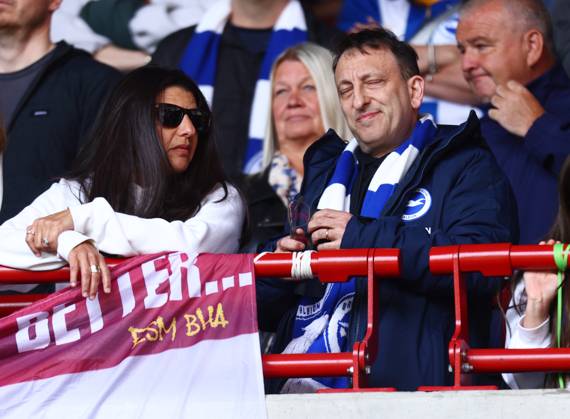 Brentford v Brighton and Hove Albionl, English Premier League, The Gtech Community Stadim, Football, London, UK - 19 Apr 2025 Brighton Owner Tony Bloom in the away end at the Tech Community Stadium during the 4-1 away defeat at Brentford London The Gtech Community Stadium London GBR, UK NEWSPAPERS OUT Copyright: xMarkxGreenwoodx