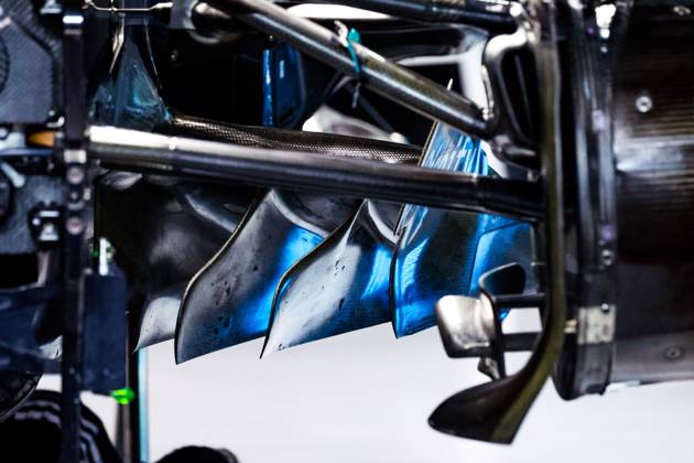 F1 - SAUDI ARABIAN GRAND PRIX 2025 Mercedes AMG F1 Team W16, mechanical detail of the floor during the Formula 1 STC Saudi Arabian Grand Prix 2025, 5th round of the 2025 FIA Formula One World Championship, WM, Weltmeisterschaft from April 18 to 20, 2025 on the Jeddah Corniche Circuit, in Jeddah, Saudi Arabia - JeddahSaudi Arabia Copyright: xFLORENTxGOODENx