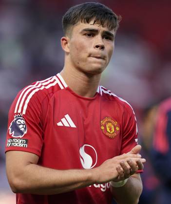 Manchester, England, 20th April 2025. Harry Amass of Manchester United, ManU leaves the pitch at the final whistle during the Manchester United vs Wolverhampton Wanderers Premier League match at Old Trafford, Manchester. Picture credit should read: Andrew Yates Sportimage EDITORIAL USE ONLY. No use with unauthorised audio, video, data, fixture lists, club league logos or live services. Online in-match use limited to 120 images, no video emulation. No use in betting, games or single club league player publications. SPI_065_AY_MAN_UTD_WOLVES SPI-3852-0053