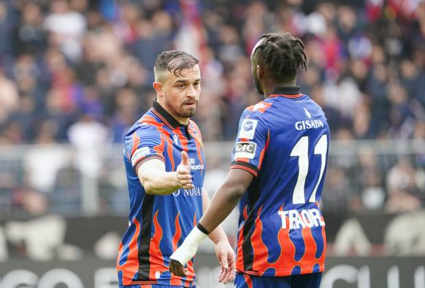 21.04.2025 St.Jakob-Park Basel. Fussball Herren Superleague Saison 2024 2025 FC Basel - Yverdon FC 5:0 . Bild : Torschuetzen Xherdan Shaqiri Benie Traore (FC Basel) Aktion