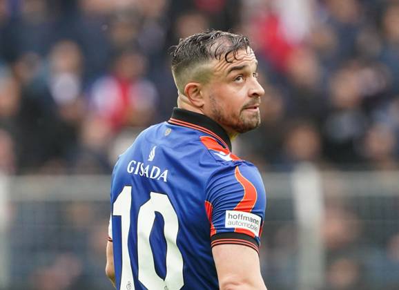 21.04.2025 St.Jakob-Park Basel. Fussball Herren Superleague Saison 2024 2025 FC Basel - Yverdon FC 5:0 . Bild : Xherdan Shaqiri (FC Basel) Aktion Einzelbild