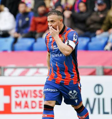 21.04.2025 St.Jakob-Park Basel. Fussball Herren Superleague Saison 2024 2025 FC Basel - Yverdon FC 5:0 . Bild : Xherdan Shaqiri (FC Basel) Aktion Einzelbild