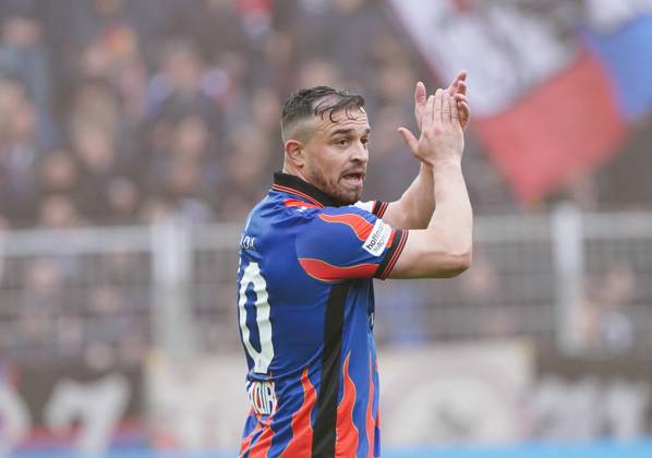 21.04.2025 St.Jakob-Park Basel. Fussball Herren Superleague Saison 2024 2025 FC Basel - Yverdon FC 5:0 . Bild : Xherdan Shaqiri (FC Basel) Aktion Einzelbild