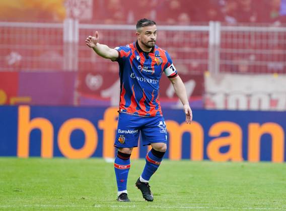 21.04.2025 St.Jakob-Park Basel. Fussball Herren Superleague Saison 2024 2025 FC Basel - Yverdon FC 5:0 . Bild : Xherdan Shaqiri (FC Basel) Aktion