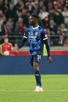 25.04.2025, xmohx, Fussball 1.Bundesliga, VfB Stuttgart - 1.FC Heidenheim v.l. Sirlord Conteh (1.FC Heidenheim) (DFL DFB REGULATIONS PROHIBIT ANY USE OF PHOTOGRAPHS as IMAGE SEQUENCES and or QUASI-VIDEO) Stuttgart