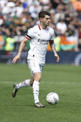 CALCIO - Serie A - Venezia FC vs AC Milan AC Milan s CHRISTIAN PULISIC during the Italian Serie A Enilive soccer championship football match between Venezia FC and AC Milan at Pierluigi Penzo Stadium on April 27th, 2025, Venezia, Italy during Venezia FC vs AC Milan, Italian soccer Serie A match in Venice, Italy, April 27 2025 Venice Italy Copyright: xIPAxSport ABACAx