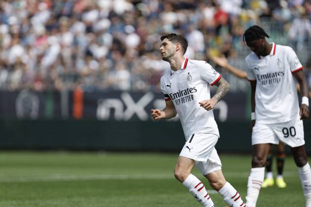 CALCIO - Serie A - Venezia FC vs AC Milan AC Milan s CHRISTIAN PULISIC during the Italian Serie A Enilive soccer championship football match between Venezia FC and AC Milan at Pierluigi Penzo Stadium on April 27th, 2025, Venezia, Italy during Venezia FC vs AC Milan, Italian soccer Serie A match in Venice, Italy, April 27 2025 Venice Italy Copyright: xIPAxSport ABACAx