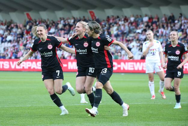 27.04.2025, xgrfx, Fussball Google Pixel Frauen-Bundesliga, 1.FC Köln - Eintracht Frankfurt v.l. Tor, Laura Freigang (Eintracht Frankfurt) (DFL DFB REGULATIONS PROHIBIT ANY USE OF PHOTOGRAPHS as IMAGE SEQUENCES and or QUASI-VIDEO) Köln