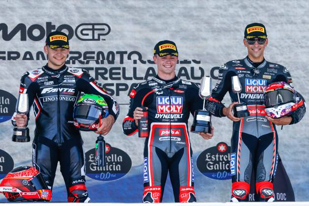 Races of MotoGP Estrella Galicia 0.0 Grand Prix of Spain at Jerez Angel Nieto Circuit, Jerez, Cadiz, 27 April 2025 In picture: Moto2 Manuel Gonzalez , Barry Baltus and Senna Agius Carreras del Gran Premio Estrella Galicia 0.0 de MotoGP de Espana en el Circuito de Jerez Angel Nieto, Jerez, Cadiz, 27 de Abril de 2025 POOL Circuito de Jerez Angel Nieto Cordon Press Images will be for editorial use only. Mandatory credit: Circuito de Jerez Angel Nieto Cordon Press OSCARxDELxPOZO