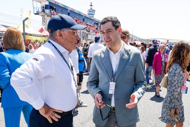 Races of MotoGP Estrella Galicia 0.0 Grand Prix of Spain at Jerez Angel Nieto Circuit, Jerez, Cadiz, 27 April 2025 In picture: Juanma Moreno Carreras del Gran Premio Estrella Galicia 0.0 de MotoGP de Espana en el Circuito de Jerez Angel Nieto, Jerez, Cadiz, 27 de Abril de 2025 POOL Circuito de Jerez Angel Nieto Cordon Press Images will be for editorial use only. Mandatory credit: Circuito de Jerez Angel Nieto Cordon Press OSCARxDELxPOZO
