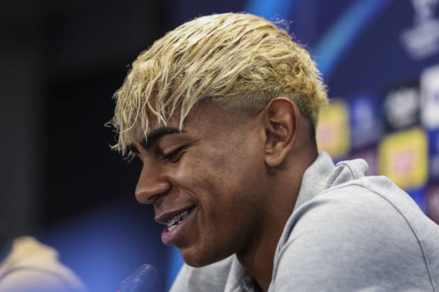 April 29, 2025, Sant Joan Despi, Barcelona, SPAIN: Lamine Yamal of FC Barcelona, Barca attends his press conference, PK, Pressekonferenz during the training day of FC Barcelona ahead the UEFA Champions League, football match against FC Internazionale Milano at Ciudad Esportiva Joan Gamper on April 29, 2025 in Sant Joan Despi, Barcelona, Spain. Sant Joan Despi SPAIN - ZUMAa181 20250429_zaa_a181_058 Copyright: xJavierxBorregox