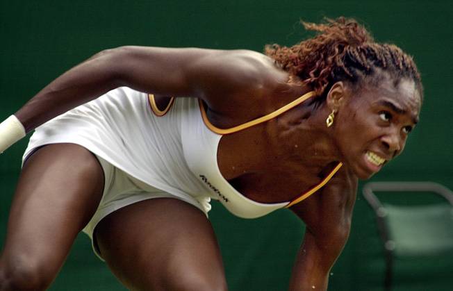 Venus Williams Wimbledon Tennis Championships 2000 Venus Williams playing Lindsay Davenport in Wimbledon final July 2000 Venus Williams Tennis Player of the US stretches to play a return to compatriot Lindsay Davenport in the Wimbledon final Williams went on to win the final 6-3 7-6 Copyright: xDavidxAshdownx DMGTCHPDPICT000349804508