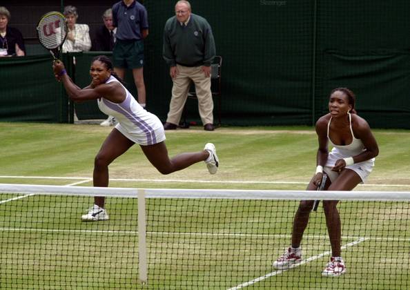 Venus Williams Wimbledon Tennis Championships 2000 Venus Williams and Serena Williams win Ladies Doubles Final at wimbledon July 2000 Venus (L) and Serena Williams on their way to winning the women s doubles final against Julie Halard-Decugis of France and Japan s Ai Sugiyama 6-3 6-2 to take the title at Wimbledon Copyright: xDAVIDxASHDOWNx DMGTCHPDPICT000389757785