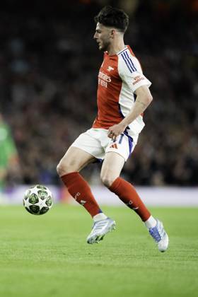 Arsenal FC v Paris Saint-Germain - UEFA Champions League Semi-final First Leg Declan Rice during the UEFA Champions League semi-final first leg match between Arsenal and Paris Saint-Germain at Emirates Stadium in London, England, on April 29, 2025. Copyright: xTaiseixIwamotox