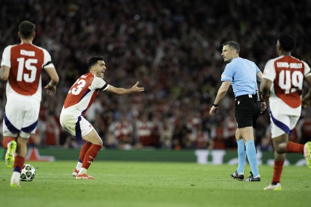 Arsenal FC v Paris Saint-Germain - UEFA Champions League Semi-final First Leg Mikel Merino during the UEFA Champions League semi-final first leg match between Arsenal and Paris Saint-Germain at Emirates Stadium in London, England, on April 29, 2025. Copyright: xTaiseixIwamotox