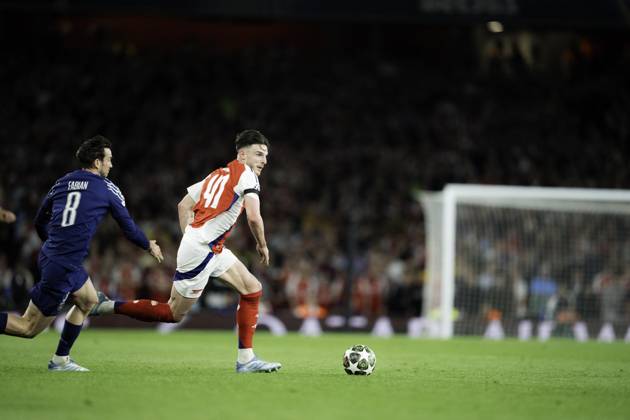 Arsenal FC v Paris Saint-Germain - UEFA Champions League Semi-final First Leg Khvicha Kvaratskhelia during the UEFA Champions League semi-final first leg match between Arsenal and Paris Saint-Germain at Emirates Stadium in London, England, on April 29, 2025. Copyright: xTaiseixIwamotox