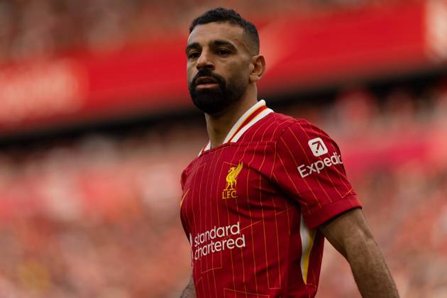 Liverpool FC v Arsenal FC - Premier League Liverpool s Mohamed Salah is seen during the Premier League match between Liverpool and Arsenal at Anfield in Liverpool, England, on May 11, 2025. Liverpool Merseyside United Kingdom Copyright: xMIxNewsx originalFilename:fletcher-liverpoo250511_npnXd