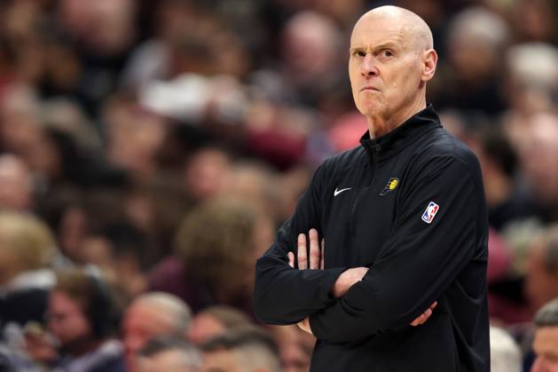 Indiana Pacers head coach Rick Carlisle looks on from the bench during the fourth quarter of game 5 of the Eastern Conference semifinals against the Cleveland Cavaliers in Cleveland, Ohio on Tuesday, May 13, 2025. The Pacers defeated the Cavaliers 114-105 to clinch the series 4-1. CLE20250513120 AARONxJOSEFCZYK