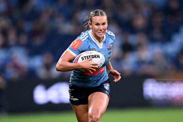 STATE OF ORIGIN WOMEN, Jaime Chapman of the Blues makes a break to score a try during the Women s State of Origin game two match between the NSW Blues Women and the Queensland Maroons Women at Allianz Stadium in Sydney, Thursday, May 15, 2025. ( NO ARCHIVING, EDITORIAL USE ONLY SYDNEY NEW SOUTH WALES AUSTRALIA  Copyright: xDANxHIMBRECHTSx 20250515119377677192