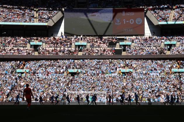 Crystal Palace v Manchester City 17 May 2025, London - FA Cup Final - Crystal Palace v Manchester City - A general view of play within Wembley Stadium - Photo: Jacques Feeney Offside. London UK Copyright: xJacquesxFeeneyx xOffsidexOffside