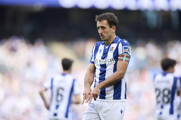 Real Sociead v Girona FC - LaLiga EA Sports Mikel Oyarzabal of Real Sociedad celebrates after scoring goal during the LaLiga EA Sports match between Real Sociedad and Girona FC at Reale Arena on May 18, 2025, in San Sebastian, Spain. San Sebastian Reale Arena Basque Country Spain RL_RSOvGFC_000020 Copyright: xRicardoxLarreinax