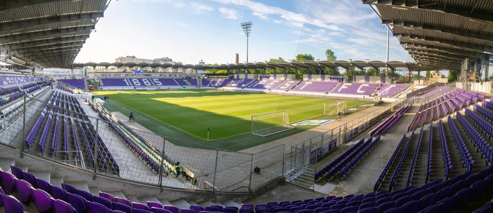 Szusza Ferenc Stadion, Budapest. Hier trägt der Traditionsverein Ujpest FC seine Heimspiele aus. Auch Länderspiele werden hier gelegentlich ausgetragen Copyright: xUdoxHerrmannx