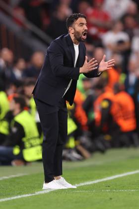 Bilbao, Spain, 21st May 2025. Ruben Amorim manager of Manchester United, ManU during the Tottenham Hotspur vs Manchester United UEFA Europa League Final match at San Mames, Bilbao. Picture credit should read: David Klein Sportimage EDITORIAL USE ONLY. No use with unauthorised audio, video, data, fixture lists, club league logos or live services. Online in-match use limited to 120 images, no video emulation. No use in betting, games or single club league player publications. SPI_162_DK_Tottenham_Man_Utd SPI-3943-0165