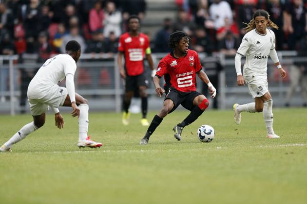 FOOTBALL : Rennes vs AS Monaco - Challenge Espoirs 2025 - Finale - 21 05 2025 Lionel Ngangue of Stade Rennais during the Challenge Espoirs 2025, Final football match between Stade Rennais and AS Monaco on 21 May 2025 at Roazhon Park in Rennes, France - Photo Julien Kammerer PsnewZ RennesFrance  Copyright: xJulienxKammererx