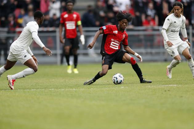 FOOTBALL : Rennes vs AS Monaco - Challenge Espoirs 2025 - Finale - 21 05 2025 Lionel Ngangue of Stade Rennais during the Challenge Espoirs 2025, Final football match between Stade Rennais and AS Monaco on 21 May 2025 at Roazhon Park in Rennes, France - Photo Julien Kammerer PsnewZ RennesFrance  Copyright: xJulienxKammererx