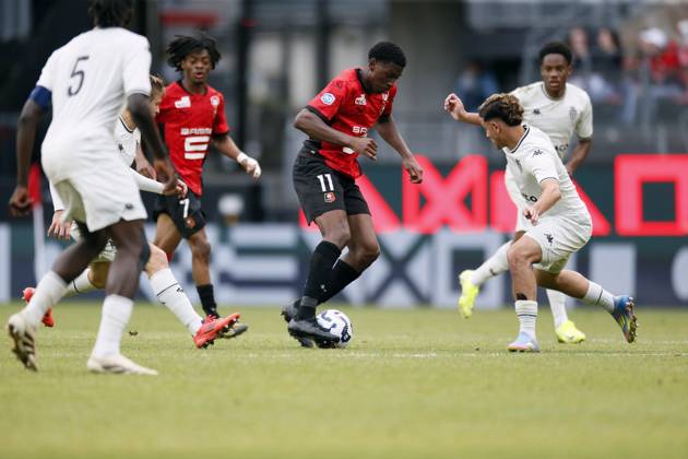 FOOTBALL : Rennes vs AS Monaco - Challenge Espoirs 2025 - Finale - 21 05 2025 Nordan Mukiele of Stade Rennais during the Challenge Espoirs 2025, Final football match between Stade Rennais and AS Monaco on 21 May 2025 at Roazhon Park in Rennes, France - Photo Julien Kammerer PsnewZ RennesFrance  Copyright: xJulienxKammererx