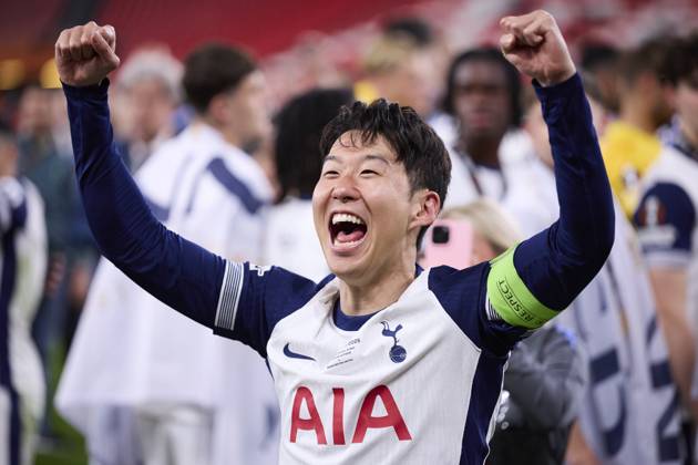 Tottenham Hotspur v Manchester United, ManU - UEFA Europa League Final 2025 Heung-min Son of Tottenham Hotspur FC reacts during the UEFA Europa League 2024 25 Final match between Tottenham Hotspur and Manchester United at San Mames on May 21, 2025, in Bilbao, Spain. Bilbao San Mames Basque Country Spain RL_TOTvMUTD_ELF_000244 Copyright: xRicardoxLarreinax