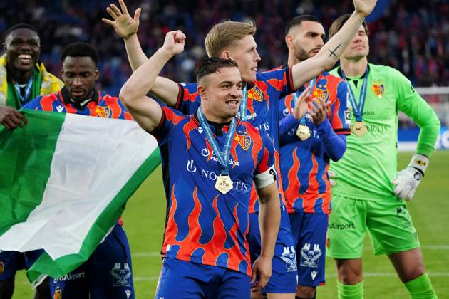 24.05.2025 St.Jakob-Park Basel. Fussball Herren Super League Saison 2024 2025 FC Basel - FC Luzern. Bild : ,Xherdan Shaqiri (FC Basel) jubelt Aktion