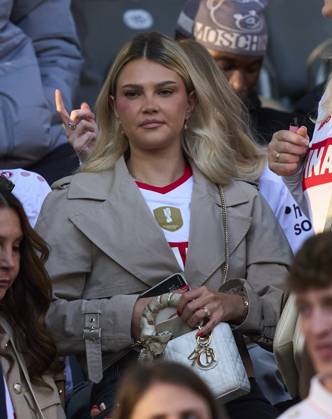 Maximilian Mittelstädt, VFB 7 Ehefrau Lea Prinz during the Final DFB-Pokal, German Football Trophy of the match between VFB STUTTGART - DSC ARMINIA BIELEFELD 4-2 on May 24, 2025 in Berlin, Germany.