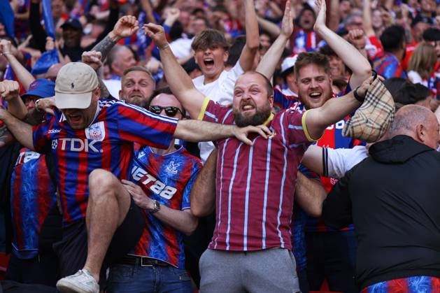 Crystal Palace v Manchester City 17 May 2025, London - FA Cup Final - Crystal Palace v Manchester City - Crystal Palace fans celebrate their first goal - Photo: Jacques Feeney Offside. London UK Copyright: xJacquesxFeeneyx xOffsidexOffside