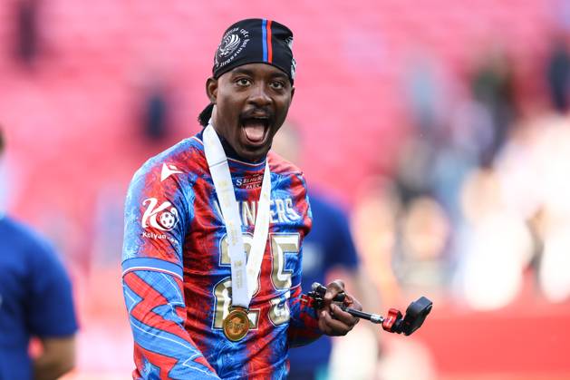 Crystal Palace v Manchester City 17 May 2025, London - FA Cup Final - Crystal Palace v Manchester City - Jean-Philippe Mateta of Crystal Palace celebrates victory - Photo: Jacques Feeney Offside. London UK Copyright: xJacquesxFeeneyx xOffsidexOffside