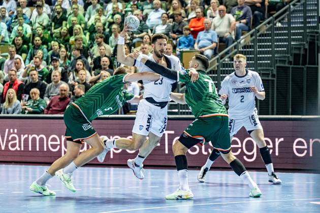 Handball Bundesliga; HSG Wetzlar - TBV Lemgo Lippe, 28.05.25 Tim Suton (TBV Lemgo Lippe, 23), Rasmus Meyer Ejlersen (HSG Wetzlar, 5), Stefan Cavor (HSG Wetzlar, 77), Lukas Hutecek (TBV Lemgo Lippe, 2) Handball Bundesliga; HSG Wetzlar - TBV Lemgo Lippe: Wetzlar, 28.05.25 Copyright: xBEAUTIFULxSPORTS Roeczeyx