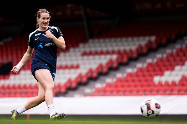 250602 Elisabeth Terland of the Norwegian women s national football team during a training session on June 2, 2025 in Sion. Photo: Marius Simensen BILDBYRAN COP 238 bbeng dam football fotball fotboll norge norway practice soccer training trening träning uefa women s nations league Copyright: MARIUSxSIMENSEN BB250602BB640