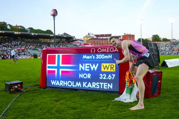 Athletics Bislett Games 2025 Day 2 Oslo 20250612 Karsten Warholm from Norway aften winning in the Diamond League event 300m hurdles men during the Bislett Games at Bislett Stadium in Oslo on Thursday Photo Heiko Junge NTB Oslo Norway EDITORIAL USE ONLY RESTRICTED USE FOR BETTING COMPANIES  Copyright: xHeikoxJungex xNTBx