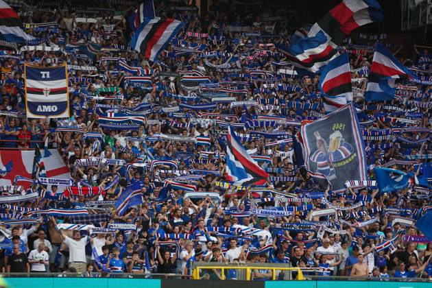 CALCIO - Serie B - PlayOut - UC Sampdoria vs US Salernitana Serie B, Playout, Genova, Stadio Ferraris, Sampdoria - Salernitana, in the photo: supporters Sampdoria during PlayOut - UC Sampdoria vs US Salernitana, Italian soccer Serie B match in Genova, Italy, June 15 2025 Genova Italy Copyright: xIPAxSport ABACAx